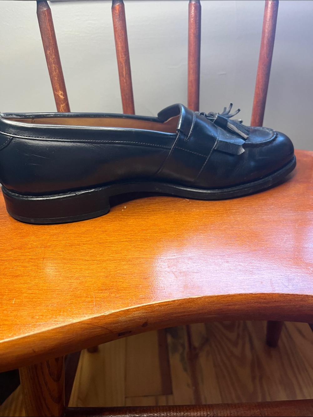 Allen Edmonds Newport Black Leather Kiltie Tassel Loafers Men’s 8.5 EUC - Picture 8 of 12
